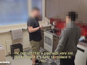 Young hetero plumber (collegue of the previous one) comes to check on my sink and get's $ offered fo