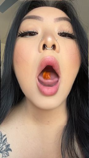 Hot amateur Asian girlfriend explores homemade vore fantasies on OnlyFans