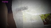 Man moaning and pulsating creampies a transparent lovedoll - watch the cock throb and the cum drip from her pussy in slow motion