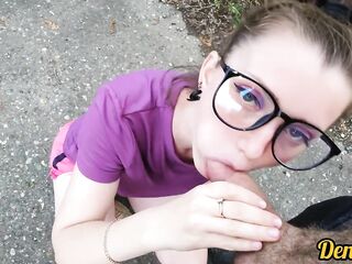 cute hotty in glasses gives a good oral job-sex and loves ace screw on a motorcycle