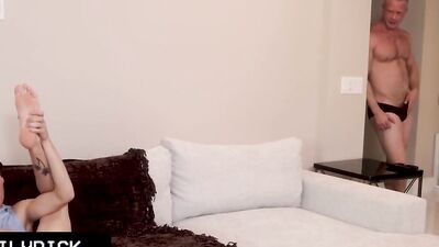 Twink Jack Bailey is kissed and fucked by his stepdad Brian Bonds