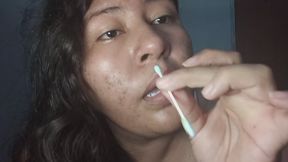 Nose Deep Cleaning with Cotton Swabs
