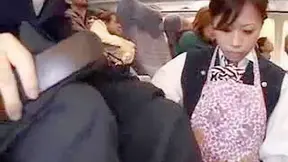 Horny Flight Attendant's Hot Milf Blowjob Mile High Club Fun
