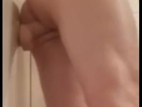 Brilliant milky backside polishing fake penis