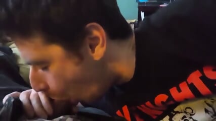 Big-Cock Blowjob And Handjob On The Couch