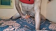 Enjoying the caresses my silicone doll gives me on my penis