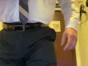A man in a suit ejaculates in the office1