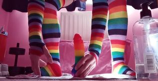 New Video with My Rainbow Dildo (how Fitting)! I Wanted to Make This Longer but Got a Poor Angle so Had to Cut It Short