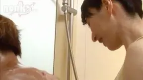 Intriguing Mother-in-Law Surprise in the Bathroom with Confused Boy