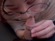 がむしゃらにちんぽをしゃぶり尽くしてごっくんしちゃうメガネ女子♡ cum in mouth gokkun