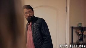 Teen Athena Faris deepthroats and gets fucked doggystyle