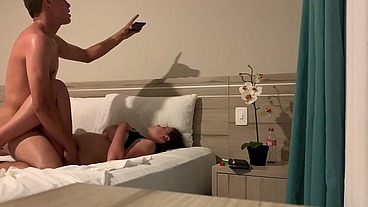 Fucking my new stepmom in hotel room