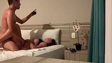 Fucking my new stepmom in hotel room