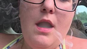 Reina Lokita sneaking a cigarette