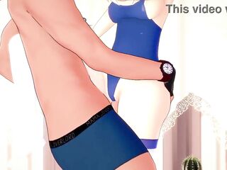 Hawt Anya takes off her swimsuit so that babe can have pleasure in her room (adult version) (parody)