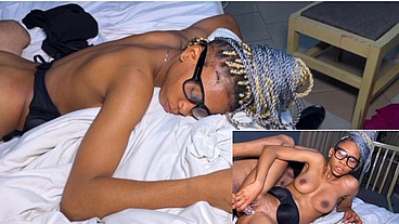 Horny Petite helping stepbrother recover from illness by riding his dick while parents were at ATM waiting to withdraw new Nigerian naira notes