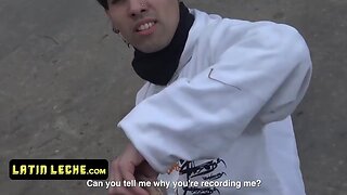 Hot latino leche: hotel hookup with skater boy for deep anal and cash