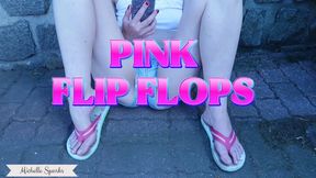 Pink flip flops
