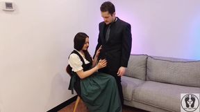 Ana Spears Jerks off Her Boss's Dick Cum on Dirndl Apron
