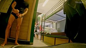 HOSTEL MIXED ROOM: two sluts &mdash;  one room &mdash;  a lot of cum