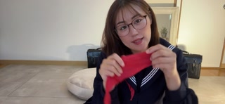 Cover your mouth with scarfs and give an erotic voice while begging! My is wet and excited by being alone! scarf Sailor uniform