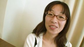 Japanese nerdy housewife, Nobuko hungry for a hard cock