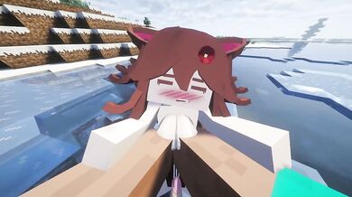 Crazy nymphomaniac gets destroyed in Minecraft snow creampie POV