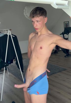 cute gay twink shows his cock