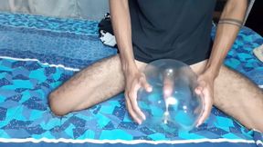 Young Man Gets Horny and in the Absence of an Ass He Makes One with an Inflated Condom