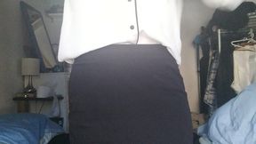 secretary transforms into bald slave