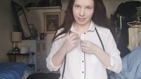 secretary transforms into bald slave