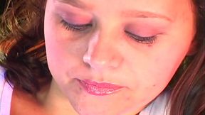 Russian Cherry - 19 YO Sucks A Sweet Cock &amp_ Takes A Creamy Facial