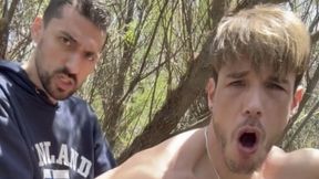 hot daddy fucking femboy with big ass outdoors