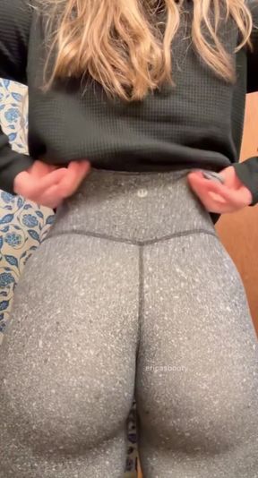 Woman in grey leggings