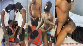 three black guys go deeper on hotel technician s ass