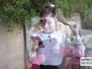 Small Oriental meets random man on dating web site for sex