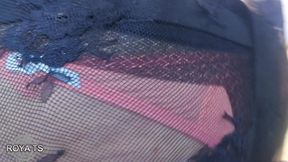 Female with Strapon Fucks Two Trans After Her Nylon Feet Being Worshipped Part 2