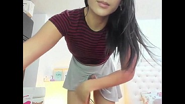 Upskirt shemale wanker masturbating and cumming liquids