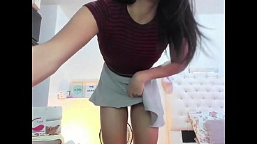 Upskirt shemale wanker masturbating and cumming liquids