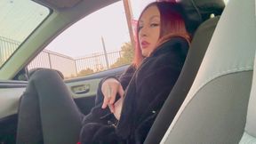 Italian Big Tits Milf cigarettes&420 Smoke Fetish Sesh in the car Solo big nipples play LINKinBIO