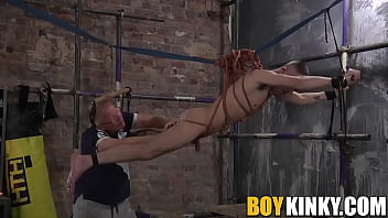 Kinky master Sebastian works his magic on suspended sub