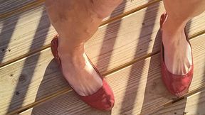 Tempest showing off in red flats