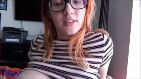 Redheaded Teacher's Big Tits and Hairy Pussy