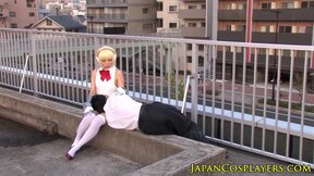 Japanese Beauty In A Costume Gets Her Beaver Licked & Banged