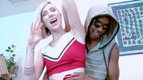 Skinny Blonde Cheerleader Maia Davis Fucked by a Big Black Cock