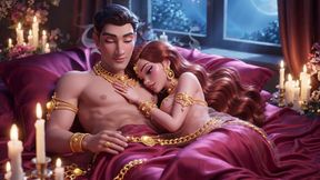 Erotic Cartoon Couple - Passionate Kissing &amp; Romantic Foreplay in Candlelight