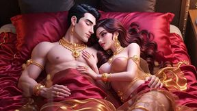 Erotic Cartoon Couple - Passionate Kissing &amp; Romantic Foreplay in Candlelight