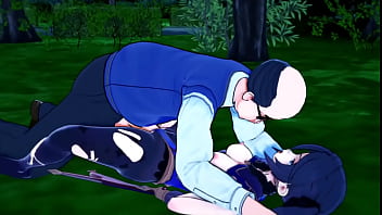 Mona de Genshin impact pierde la virginidad en el parque del sexo