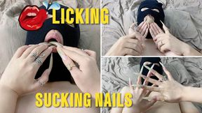 Licking Long Natural Fingernails | LINH'S LONG NAIL | CRAZY ABOUT LONG AND NATURAL NAILS