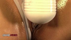 Witness Sexy Asian Goddess Sakura Kiryu Cumming Passionately with a Vibrator After an Oil Massage